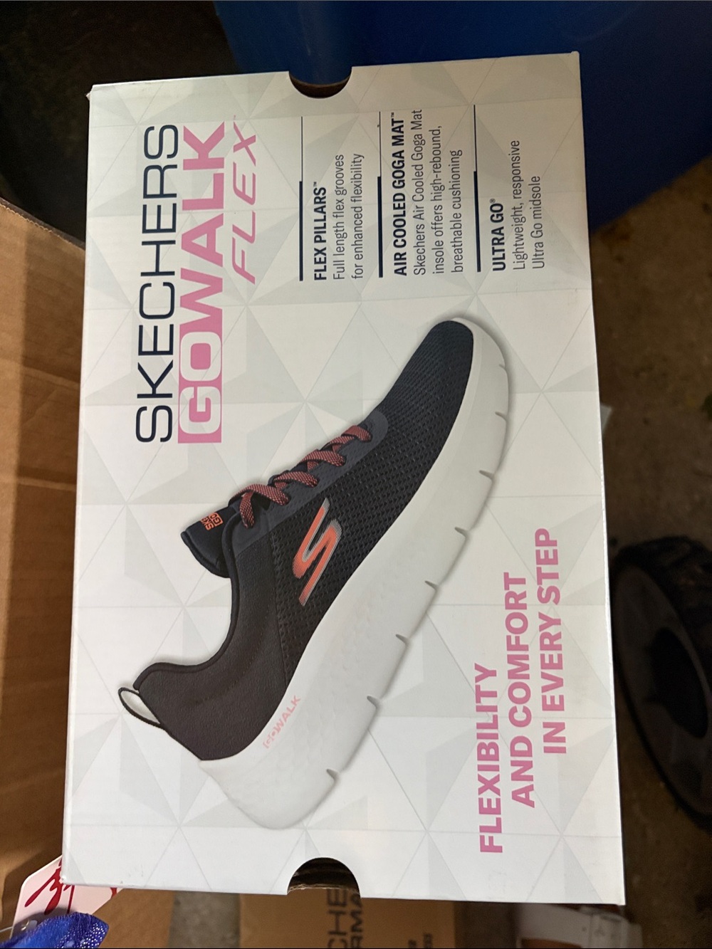 Skechers GOwalk Flex Women's Black with Pink Accent Slip-On Trainer